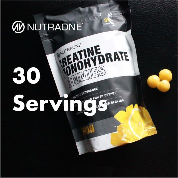 NutraOne Creatine Monohydrate Gummies Pre- and Post Workout Recovery Fuel Muscular Performance Increase Endurance Support Muscle Recovery (Sour Blue Raspberry)