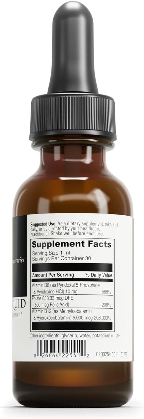 DAVINCI Labs B-12 MC Liquid - Dietary Supplement to Support Cardiovascular Health Energy and Healthy Blood and Nerve Cells - with Vitamin B6 B12 and Folate - Gluten-Free - Vegetarian - 30 ml