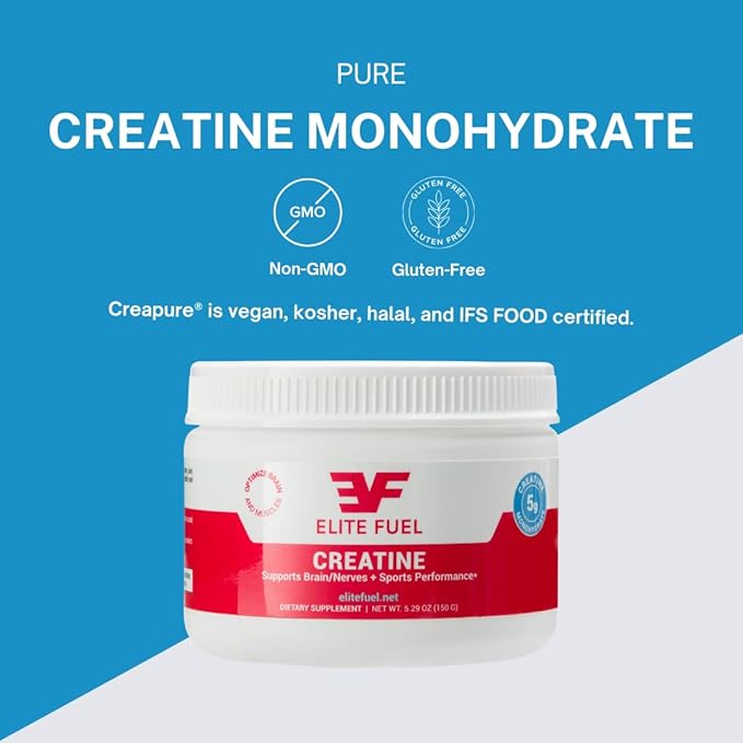 EF Elite Fuel Creatine Monohydrate Powder 5g Creapure Per Serving 30 Servings 5.29 oz