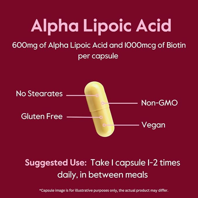 BESTVITE High Strength Alpha Lipoic Acid 600mg (per Capsule) with Biotin to Enhance Absorption (120 Vegetarian Capsules) - No Stearates - Vegan - Non GMO - Gluten Free