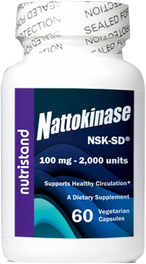 Nattokinase 2000 Units 60 Caps. Cardiovascular Superfood of Japan - Made in The USA with Japanese NSK-SD Nattokinase. The Original and Most Studied Nattokinase Brand. (1 Bottle of 60 Capsules)