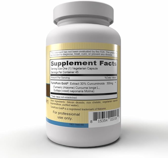 Priority One Vitamins Curcumin Gold 45 Vegetarian Capsules TurmiPure Gold™ is The World’s First bioequivalent Turmeric Extract*
