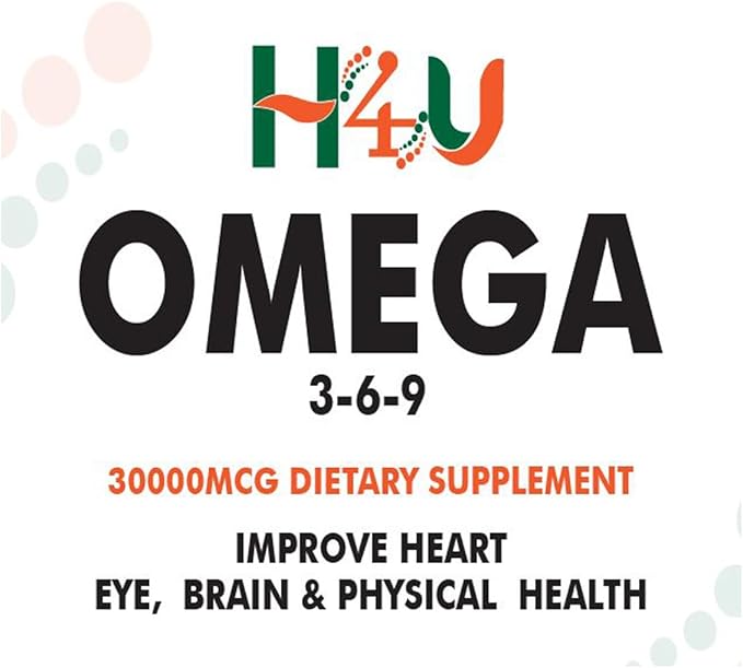 H4U Maximum Care Omega-3 from Fish Oil Dietary Supplement Softgels for Eye Brain Bone &amp Heart Health (90 Count)