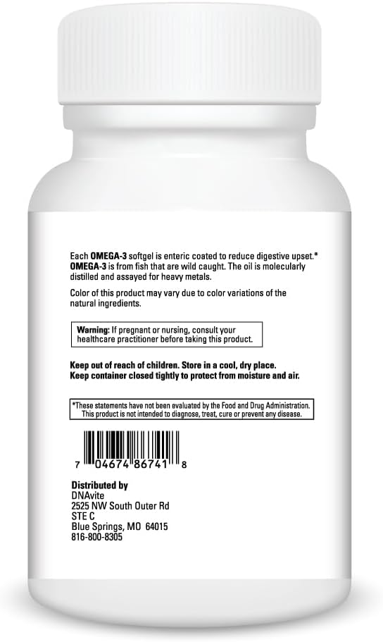 Omega-3 Fish Oil Supplement – 1000 mg Wild-Caught Fish Oil with 300 mg EPA &amp 200 mg DHA per Softgel – Enteric Coated No Fishy Aftertaste – Heart Brain &amp Cholesterol Support