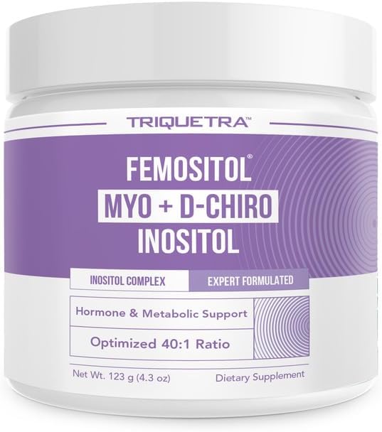 FemoSitol Inositol Powder | Myo-Inositol &amp D-Chiro Inositol Complex - Clinically Proven 40:1 Ratio (Vitamin B8) | Hormonal Balance &amp Healthy Ovarian Function Support (123 gram – 60 Servings)
