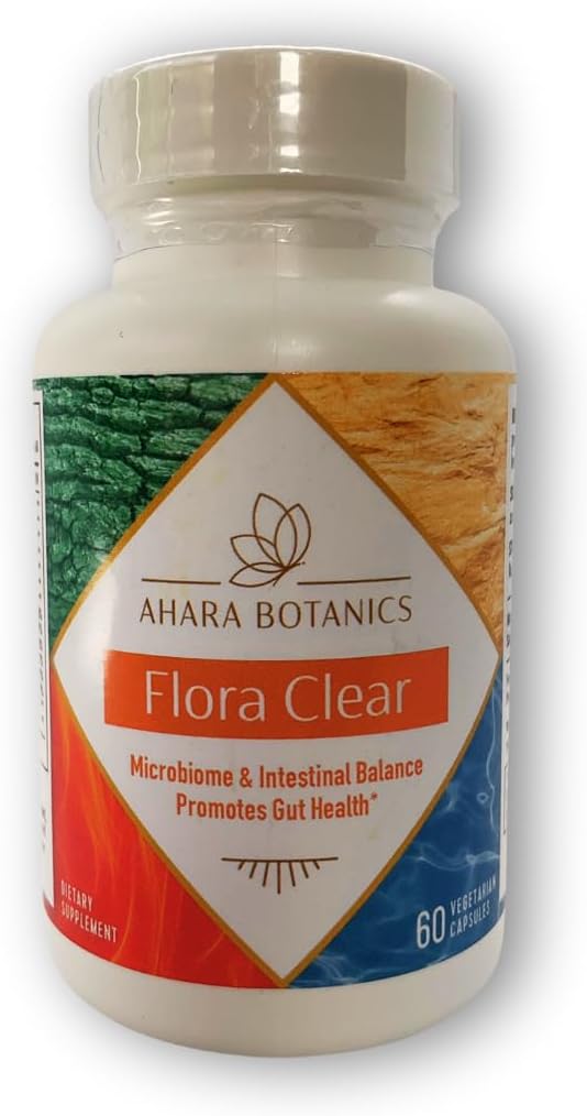 Flora Clear - Enzyme &amp Probiotic Blend for Gut Health Yeast Control &amp Immune Support with Bacillus Coagulans &amp Chitosanase - 60 Capsules