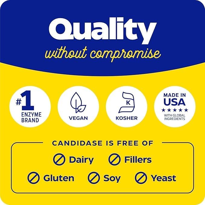 Enzymedica Candidase Enzymes for Gentle Cleansing Support Gut Health 120 Count