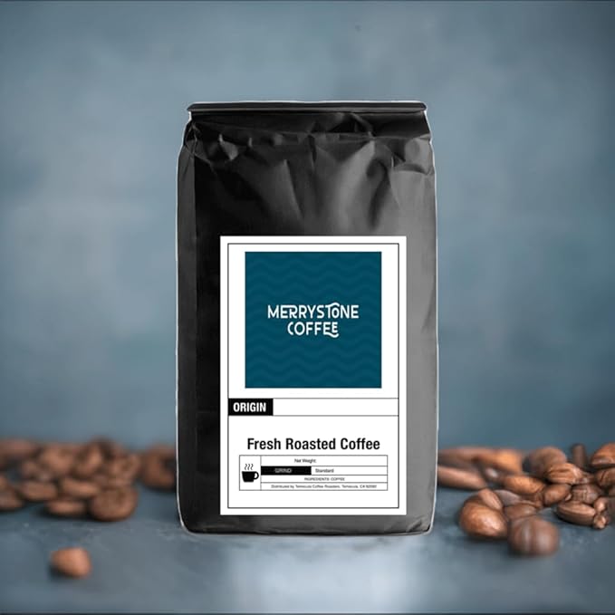 Merrystone Chocolate Hazelnut Coffee Roasted to Order Medium Roast 12 oz Coarse Grind