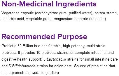 Webber Naturals Probiotic 50 Billion 20 Vegetarian Capsules