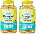 SEDLAV (2 Pack) Omega-3 Fish Oil Brain &amp Heart Health Dietary Supplement Softgels 2000 mg 180 Count Sticker