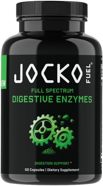 Jocko Fuel Digestive Enzymes - Full Spectrum Support Nutrient Absorption Gut Health Support Digestion Aid - 60 Capsules