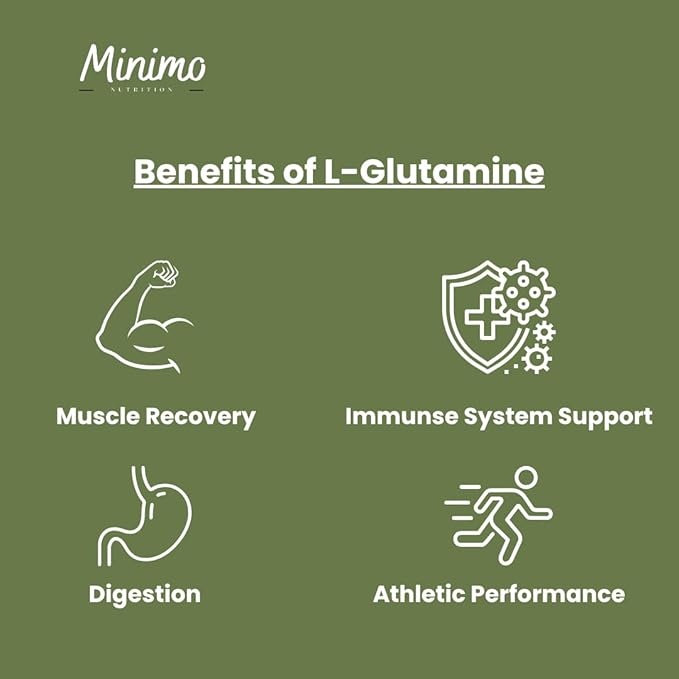 L-Glutamine Powder for Lean Muscle GI Health Immune Function Non GMO No Fillers Vegan 150 Servings 10.6 oz.