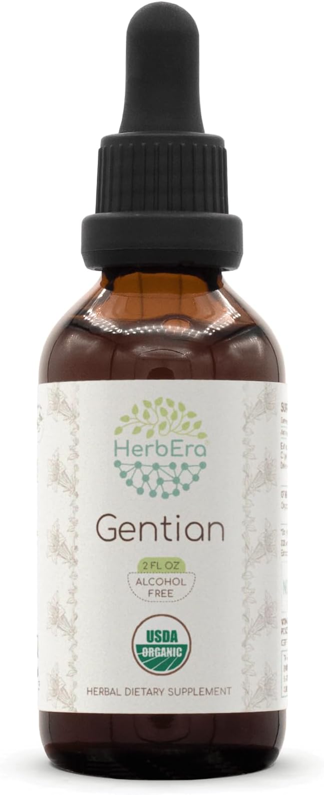 Gentian B60 Alcohol-Free Herbal Extract Tincture Concentrated Liquid Drops Natural USDA Organic Gentian (Gentiana Lutea) Dried Root (2 fl oz)