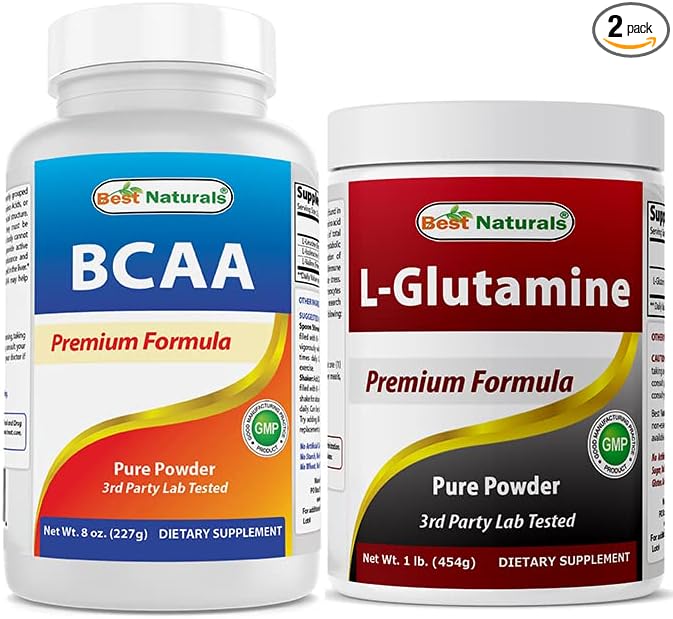 BCAA Powder 8 OZ &amp L-Glutamine Pure Powder 1 LB