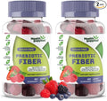 Health Supplied Mixed Berry Flavored Prebiotic Fiber Gummies - Supports Digestive System Gut Cleansing Constipation Relief - Assists with Weight Loss Plan - Great Tasting and Easy to Swallow