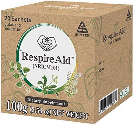 Sun Ten RespireAid™ All-Natural Lung Cleanse &amp Detox. Contains Natural Herbal Properties to Support Healthy Lung Function &amp Breathing. 100g (20 sachets) 5g per Sachet