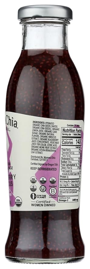 Mamma Chia Organic Blackberry Hibiscus Vitality Beverage 10 Ounce -- 12 per case.