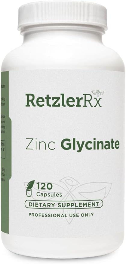 HormoneSynergy Zinc Glycinate 20mg Supplement - 120 Vegetarian Capsules with TRAACS® Formula for Optimal Health Support - Zinc Bisglycinate for Immune Function Skin Health &amp Metabolism