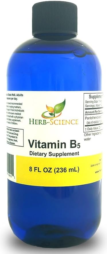 Liquid Vitamin B5 – 192 Servings – High Absorption Pantothenic Acid for Energy Mood &amp Nerve Support – Vegan Non-GMO Alcohol Free – Better Than Capsules or Pills – 8 Fl Oz