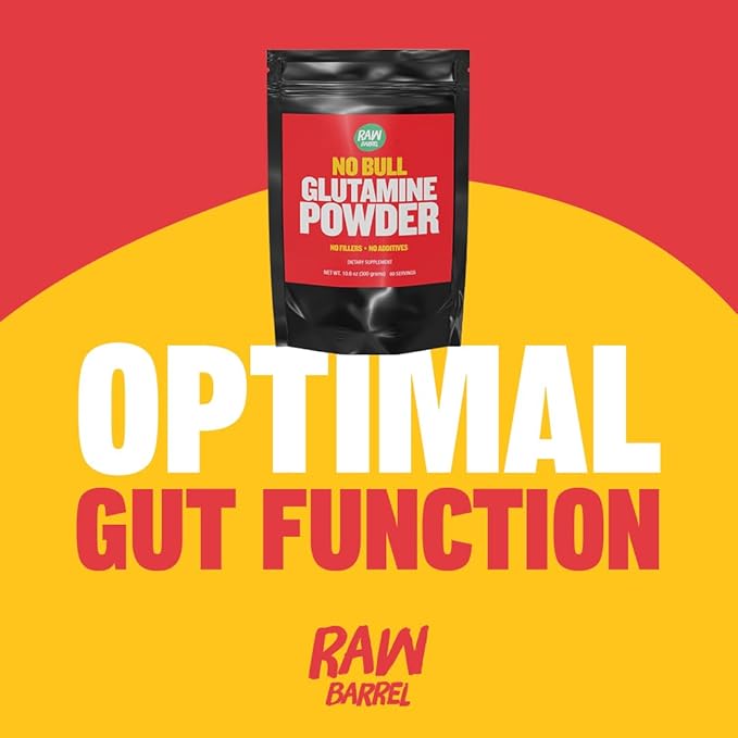 “No Bull” L-Glutamine Powder - Unflavored and Micronized Glutamine Pure L Glutamine Powder Non GMO L Glutamine Supplement Naturally Vegan Vegetarian and Gluten Free 300g