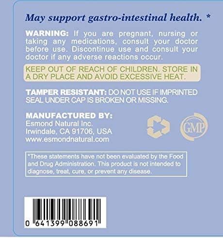(5 Pack) Esmond Natural: Acidophilus Complex (Supports Gastro-Intestinal Health &amp Physical Functions) GMP Natural Product Assn Certified Made in USA - 13.6mg 300 Capsules