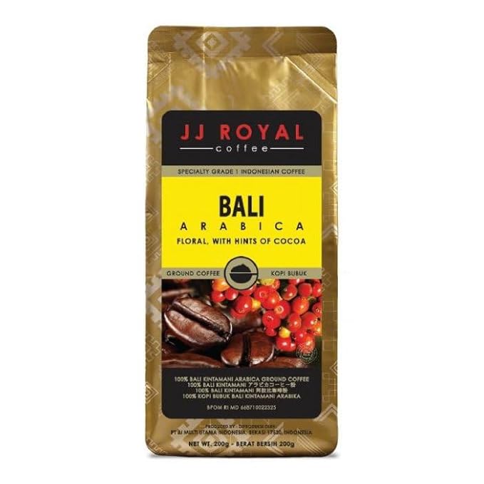 JJ Royal Coffee Bali Arabica 200g Ground Coffee (Pack of 1)