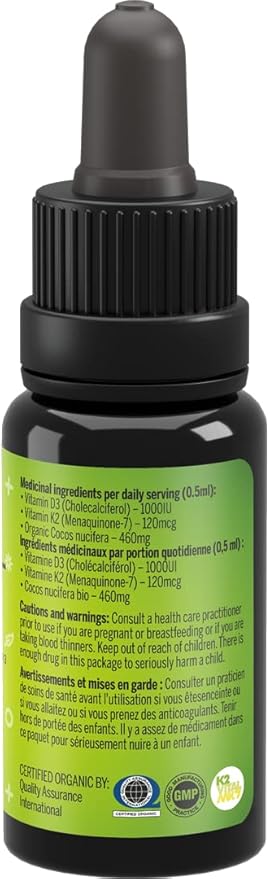 Activation Products - Perfect K2D3 Liquid Vitamin D3 with K2 Vitamin K2 and D3 Supplement in MCT Oil D3K2 Vitamins for Bone Strength and Immune Support D3+K2 Vitamins for Calcium Absorption 15 ml