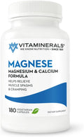 Vitaminerals 10 Magnese® Magnesium Calcium &amp Vitamin D3 Bone &amp Muscle Support 180 Veggie caps