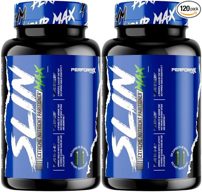 VitaBoost SLIN Max Nutrient Partitioning Complex - Increase Mass &amp Size 60 Servings (120 Capsules Pack of 2) and Pill Holder by GeoMetal™