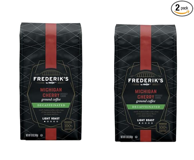 Pack of 2 Michigan Cherry Decaf Ground Coffee 12 oz