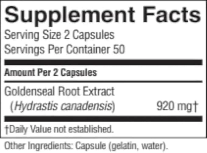 Nature's Sunshine Golden Seal 100 Capsules