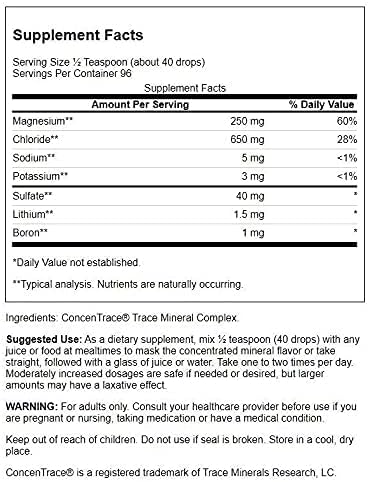 Swanson Concentrace Trace Mineral Drops 8oz-Complete Mineral Complex for Energy Hydration &amp Electrolyte Balance Over 72 High Absorption Ionic Minerals Such As Magnesium Potassium Calcium (3 Pa