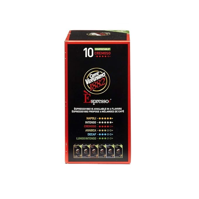 Caffe Vergnano Cremoso Capsules Compatible with Original Line Machines By Nespresso - 60 Capsules (6 packs - 10 capsules each) (Pack of 6)