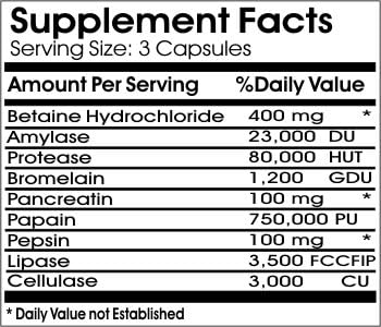 Super Max Multi-Enzyme Complex ~ 200 Capsules - No Additives ~ Naturetition Supplements
