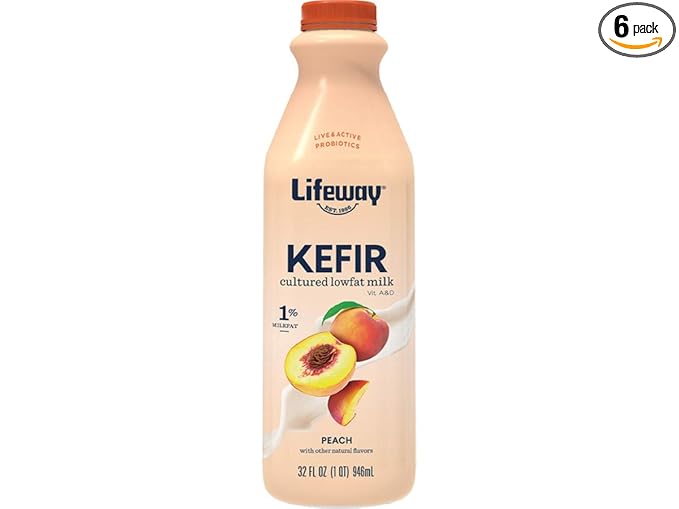 Lifeway Probiotic Low Fat Peach Kefir 32 Ounce -- 6 per case.