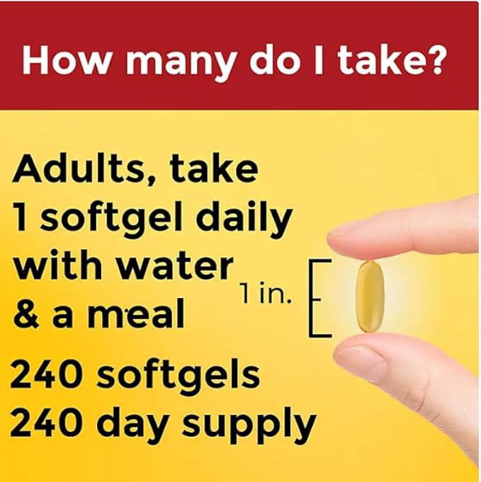Burp-Less Fish Oil 1200 mg Softgels 240 ct. with taha Sticker