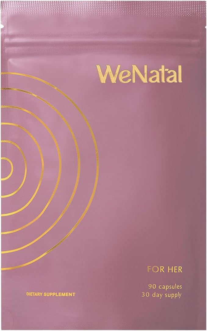 WeNatal for Her Prenatal Vitamins with Methylated Folate Iron Choline DHA Magnesium Vitamin D3 B12 Vegan Kosher Non-GMO Clean Multivitamin for Pregnancy Support and Fertility 90 Capsules