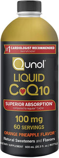 Qunol Liquid CoQ10 100mg Superior Absorption Natural Supplement Form of Coenzyme Q10 Antioxidant for Heart Health Orange Pineapple Flavored 60 Servings 20.3 oz Bottle