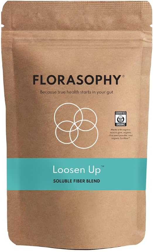 Loosen Up Organic Soluble Fiber Supplement for Digestive Gut Health Constipation &amp IBS Relief Gluten Free Vegan Soluble Prebiotic Powder One Month Supply