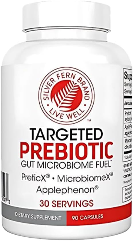Silver Fern Brand Prebiotic Supplement – XOS Fiber &amp Polyphenol Blend 90 Capsules (30 Servings)