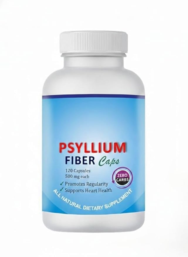Psyllium (Sat Isabgol) Capsules: 120 Capsules (500 mg each)fiber for Effectively Relief from Constipation and Rich Source of Dietary Fiber.