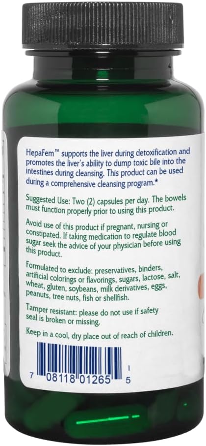 Vitanica Hepafem Liver Cleansing Support Vegan/Vegetarian 60 Capsules