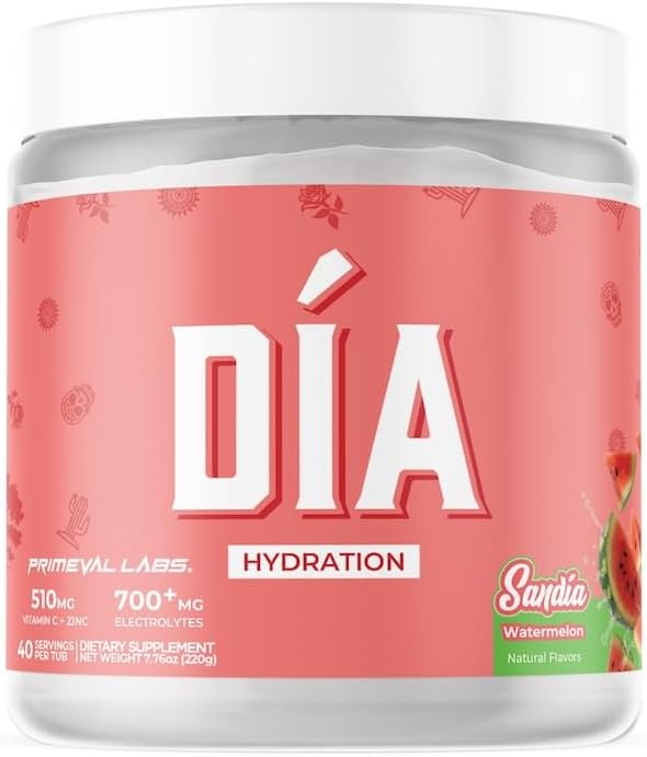 DIA Hydration Electrolyte + Immunity Powdered Drink Mix | Latino Aguas Frescas Flavors | Vitamin C Zinc &amp Taurine | Low Sugar 1 gram per serving | Daily Hydration Drink Mix | 40 Servings | Sandi