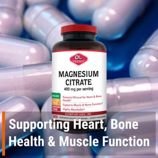 Olympian Labs Magnesium Citrate 400mg - 300 Capsules - Easy Absorbable Supporting Healthy Bones Healthy Heart and Calcium Absorption