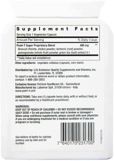 Pomi-T Polyphenol Food Supplement 60 Capsules (Pack of 3) by PomiT