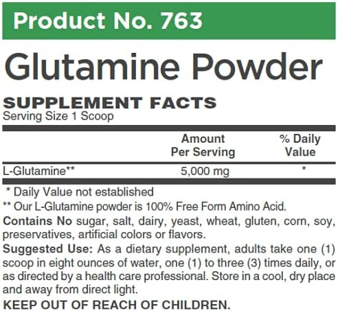 L-Glutamine 100% Pure Free Form Powder - No Other Ingredients (300 Grams)