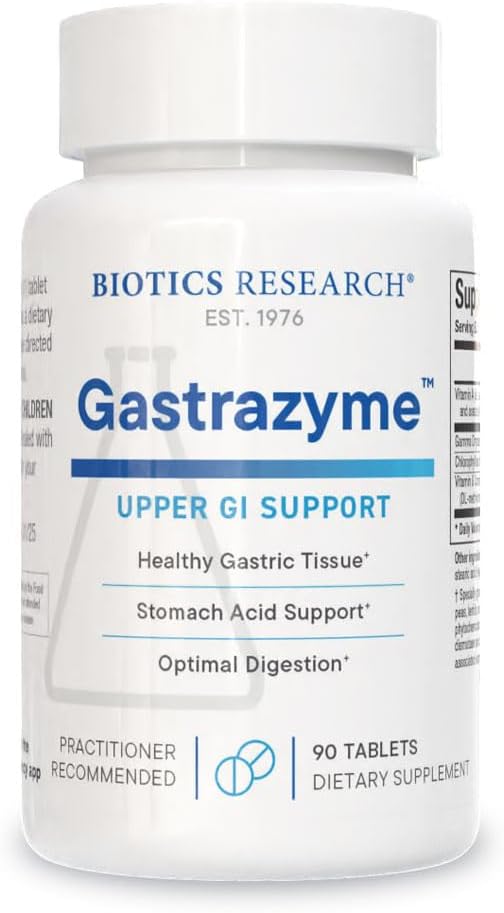 Biotics Research Gastrazyme™ Digestive Support - Supplies Vitamin U Complex Chlorophyllins Gamma Oryzanol (from Rice) Supplement Supports Gastrointestinal Health &amp Gut Lining - 90 Tablets