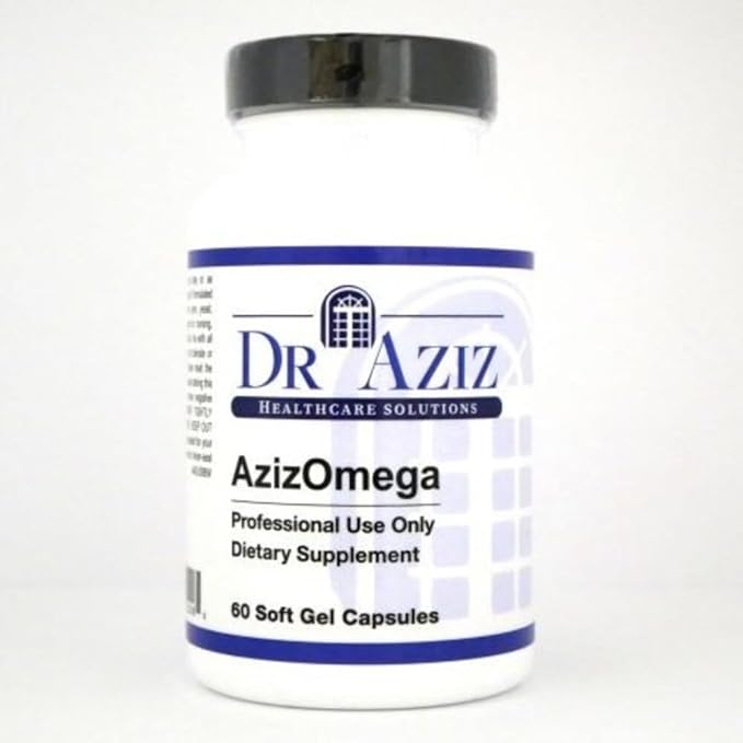 AzizOmega - Omega-3 Fish Oil Supplement - High-Potency EPA &amp DHA - Supports Heart Brain &amp Joint Wellness - Dietary Supplement - 60 Softgels