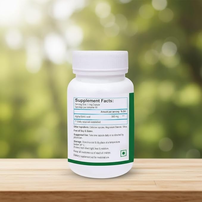 Alpha Lipoic Acid 300mg - Helps in Heart Health Immunity Booster Liver Protection - 60 Capsules