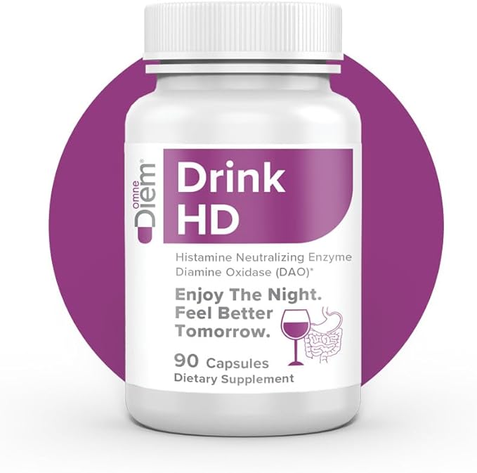 Omne Diem DrinkHD – 90 Count | DAO Enzyme Supplement with Diamine Oxidase | Delayed Release Capsules
